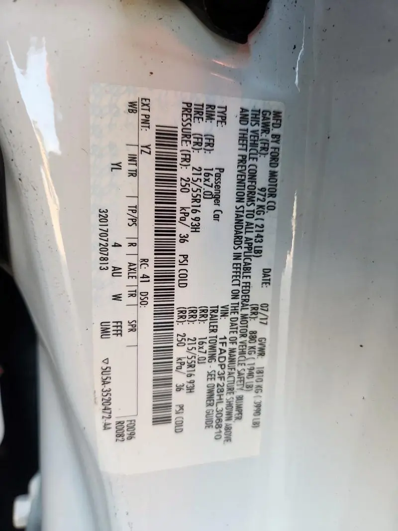 2017 FORD FOCUS SE  
