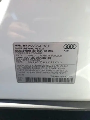 2015 AUDI Q3 PRESTIGE  
