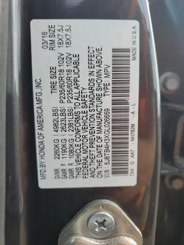 2016 ACURA RDX   