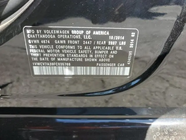 2015 VOLKSWAGEN PASSAT SEL  