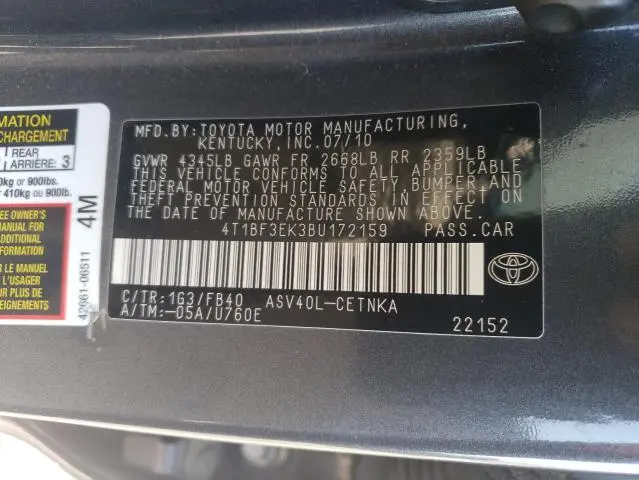 2011 TOYOTA CAMRY BASE  