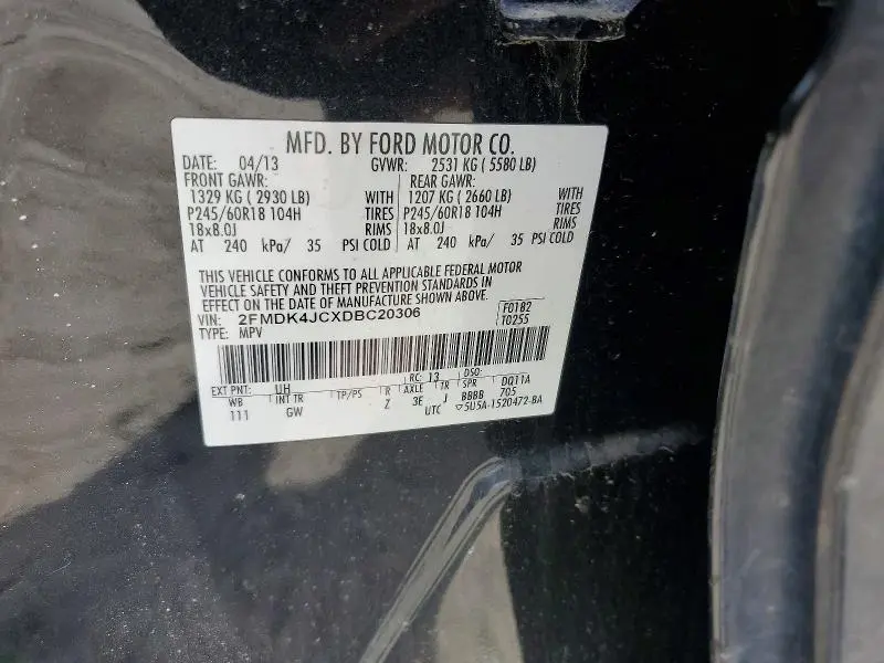 2013 FORD EDGE SEL  