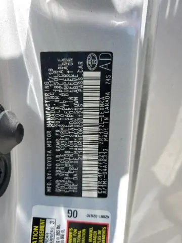 2019 TOYOTA COROLLA L  