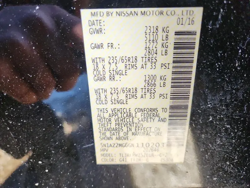 2016 NISSAN MURANO S  