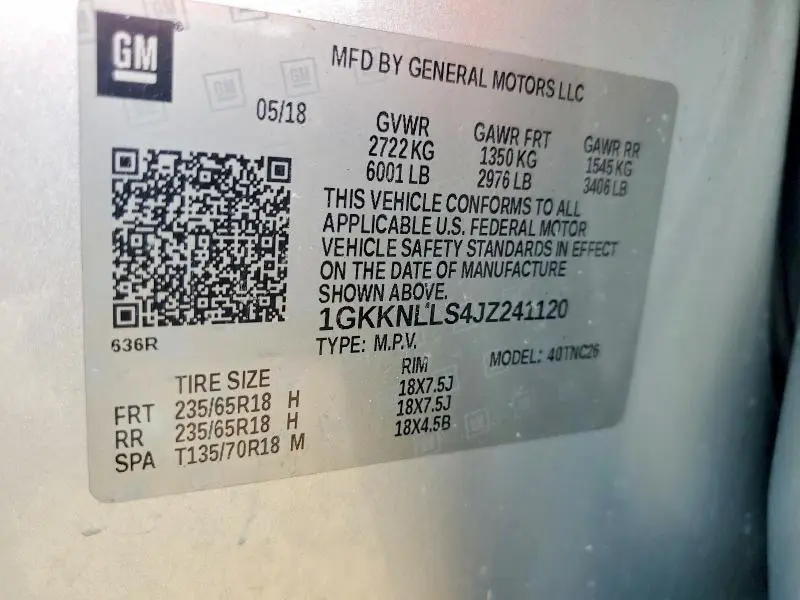 2018 GMC ACADIA SLE  
