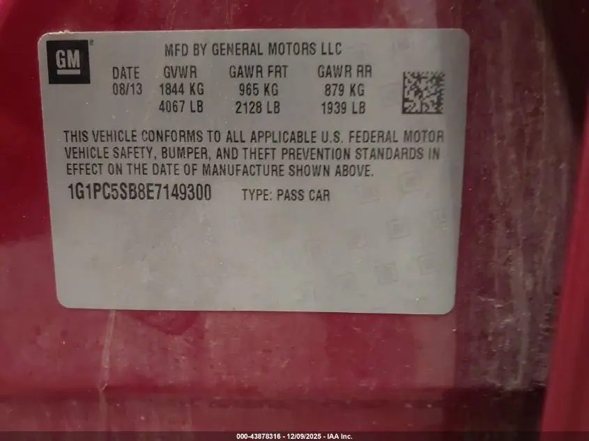 2014 CHEVROLET CRUZE 1LT AUTO