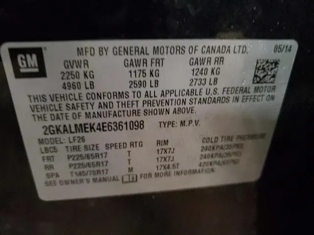 2014 GMC TERRAIN SLE  