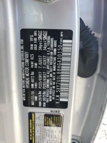 2017 HYUNDAI SANTA FE SPORT   