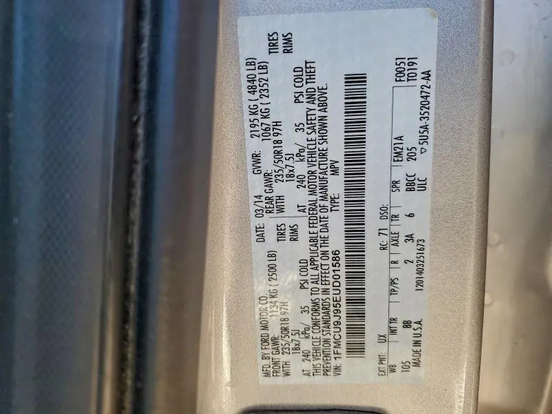 2014 FORD ESCAPE TITANIUM  