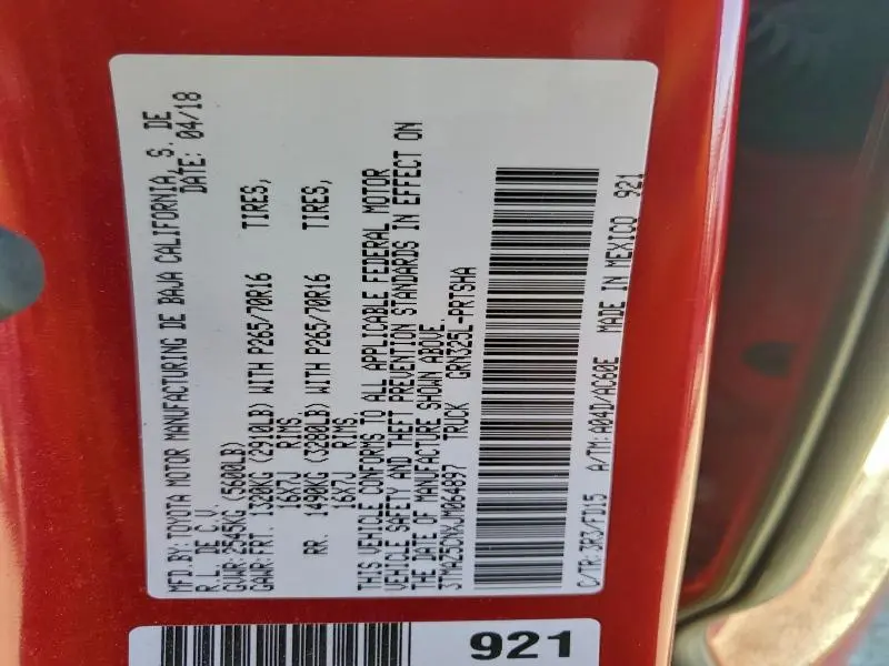 2018 TOYOTA TACOMA DOUBLE CAB  