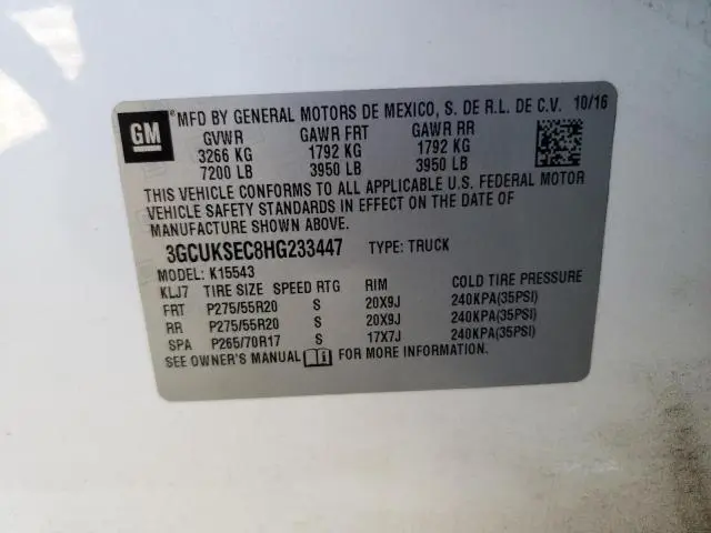 2017 CHEVROLET SILVERADO K1500 LTZ  