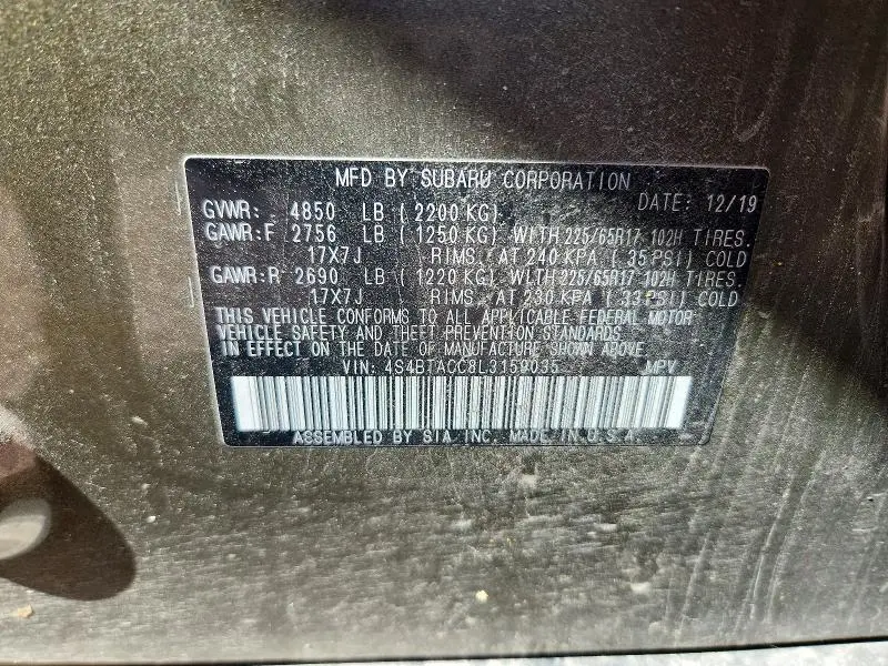 2020 SUBARU OUTBACK PREMIUM  
