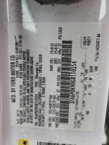 2016 FORD FUSION TITANIUM  