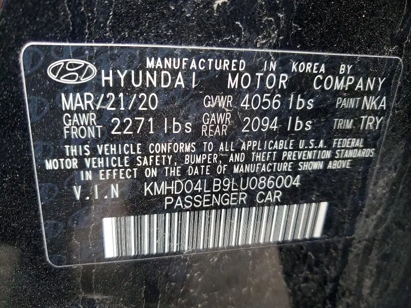 2020 HYUNDAI ELANTRA SPORT  