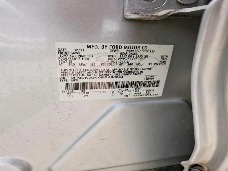2011 FORD EDGE SE  