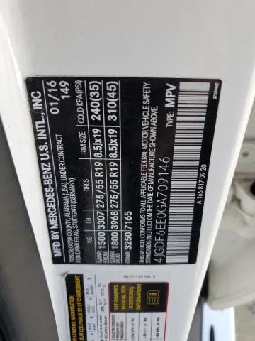 2016 MERCEDES-BENZ GL 450 4MATIC  