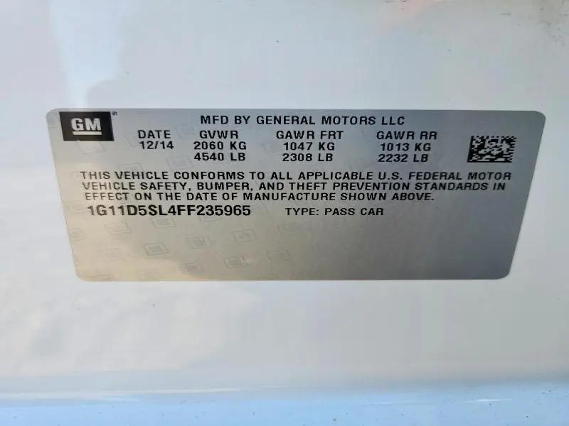 2015 CHEVROLET MALIBU 2LT  
