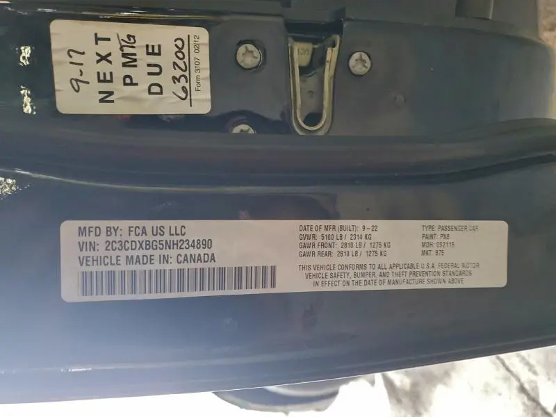 2022 DODGE CHARGER SXT  