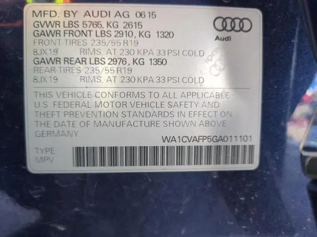 2016 AUDI Q5 TDI PREMIUM PLUS  