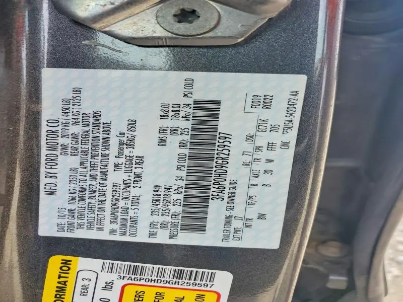 2016 FORD FUSION SE  