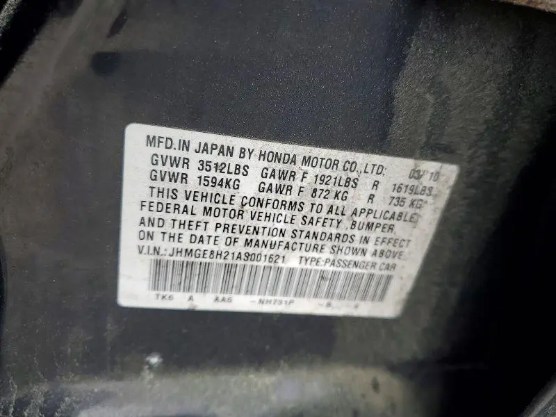 2010 HONDA FIT   
