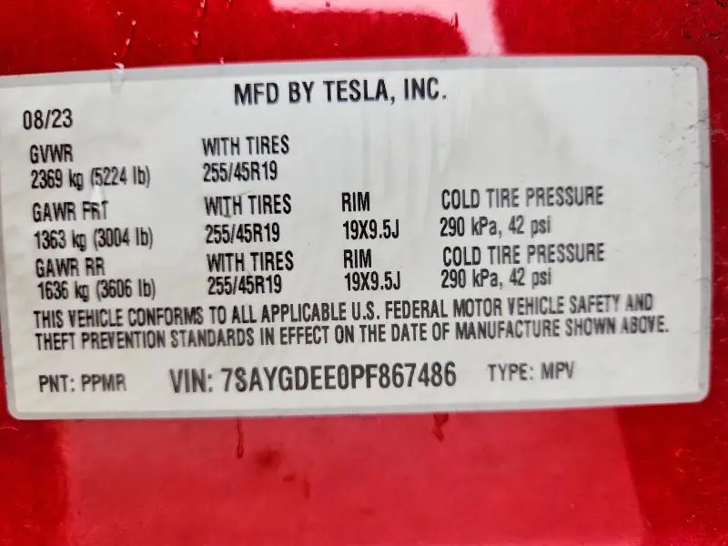 2023 TESLA MODEL Y   