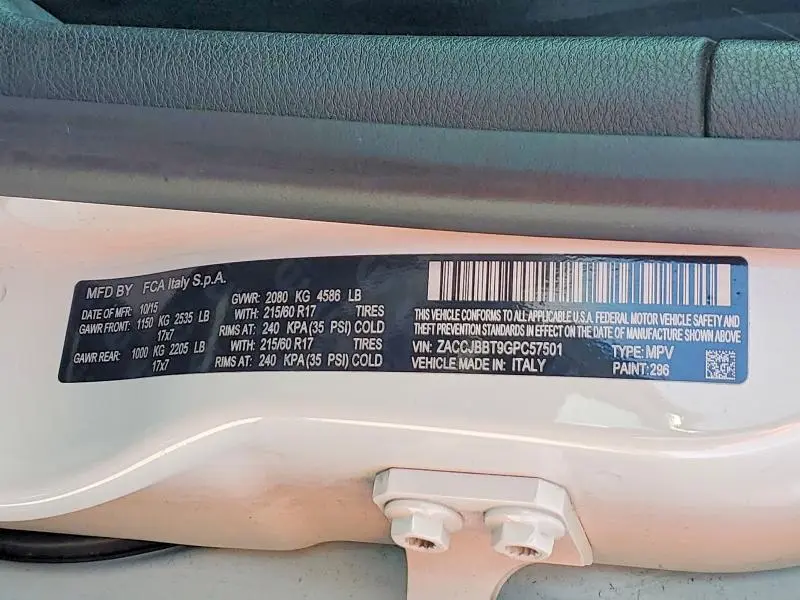 2016 JEEP RENEGADE LATITUDE  