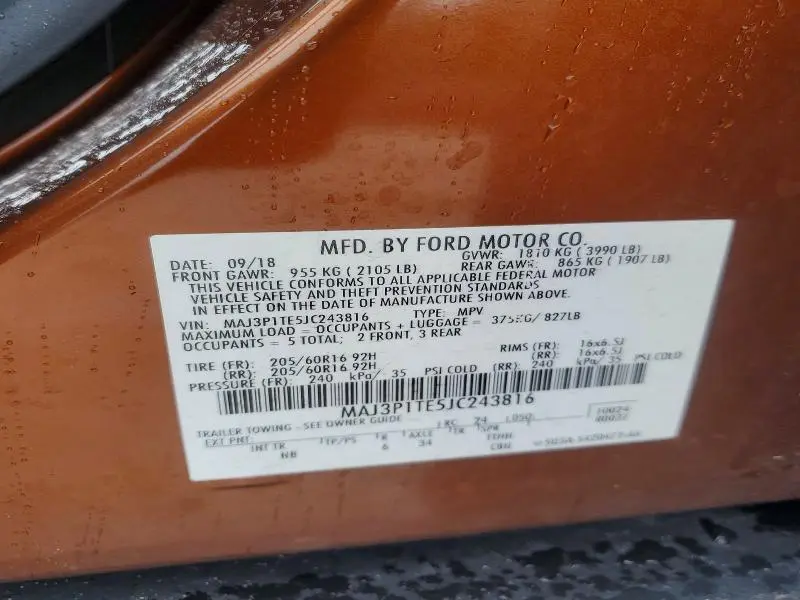 2018 FORD ECOSPORT SE  