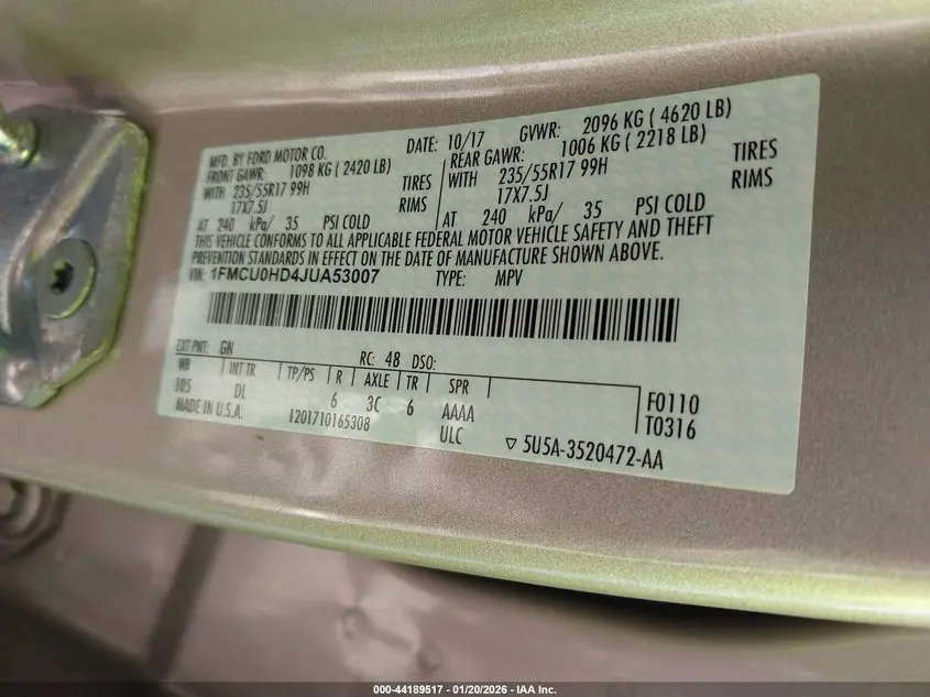 2018 FORD ESCAPE SEL