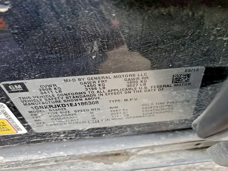 2014 CHEVROLET TRAVERSE LTZ  