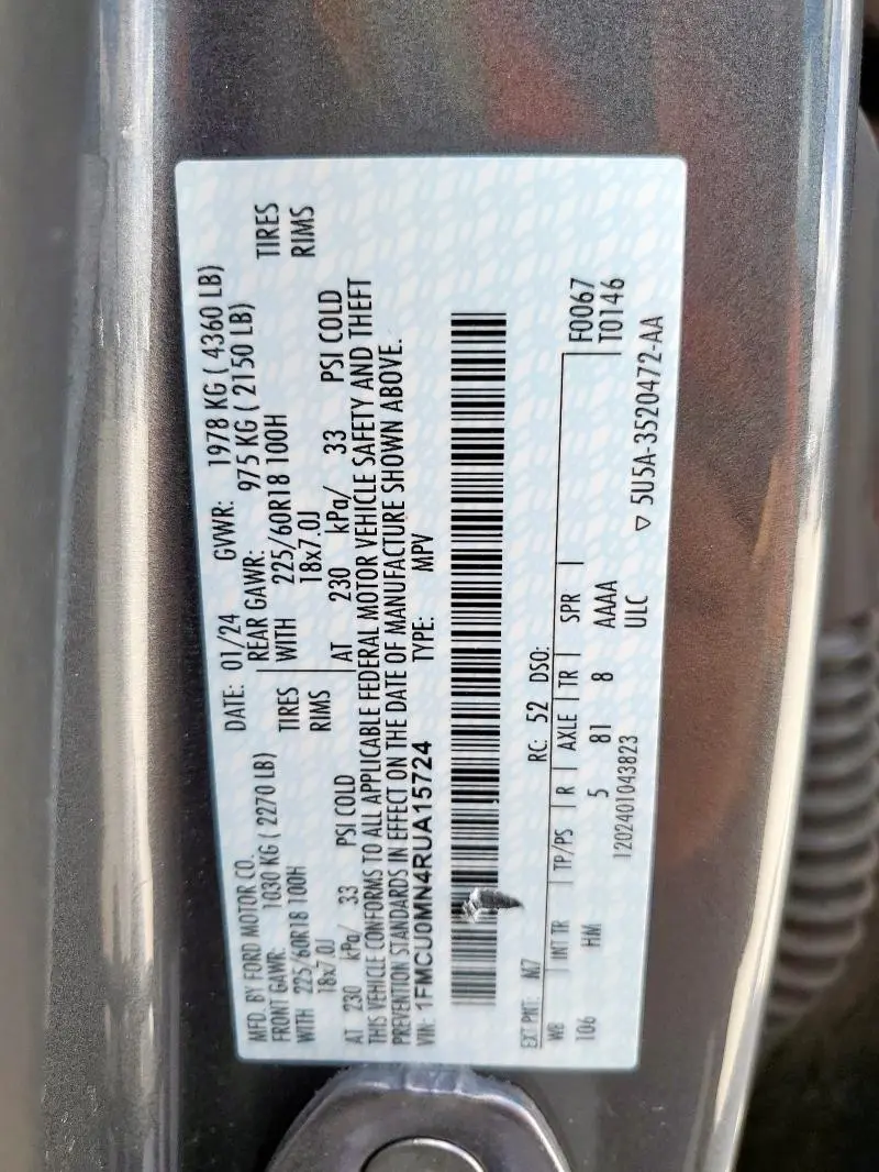 2024 FORD ESCAPE ST LINE  