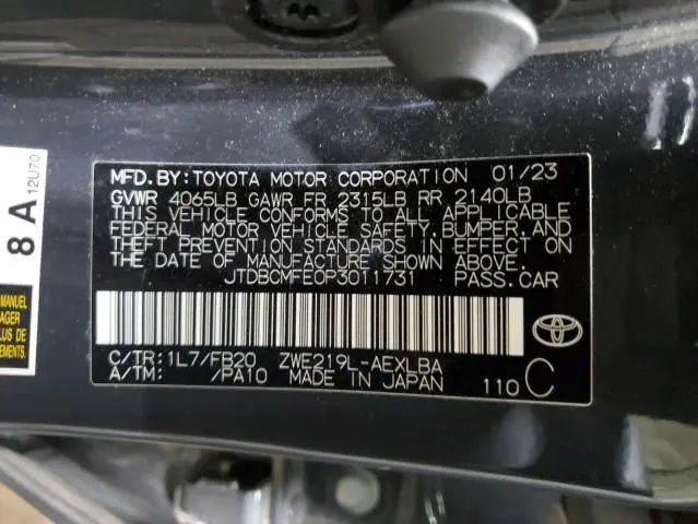 2023 TOYOTA COROLLA LE  