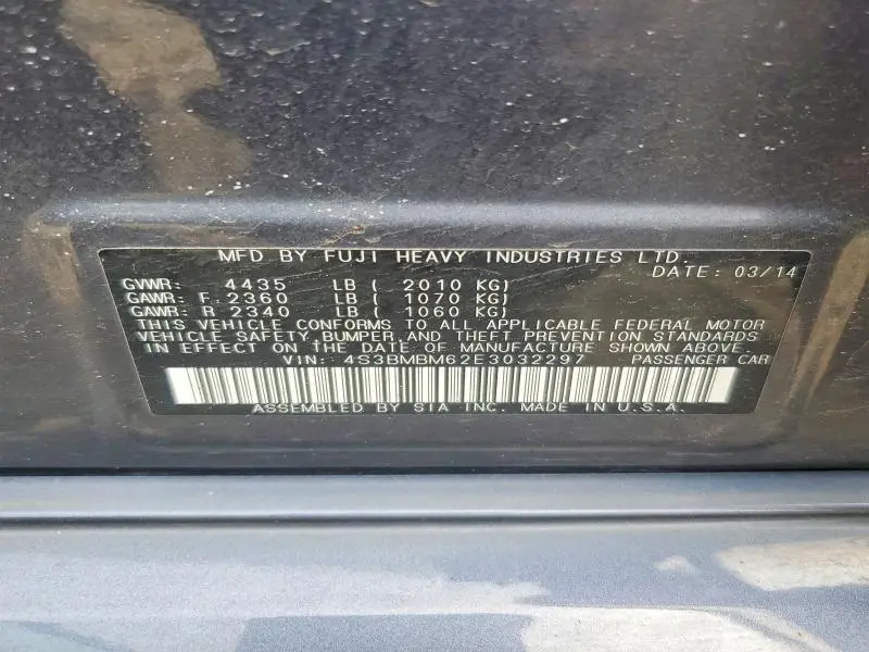 2014 SUBARU LEGACY 2.5I LIMITED  