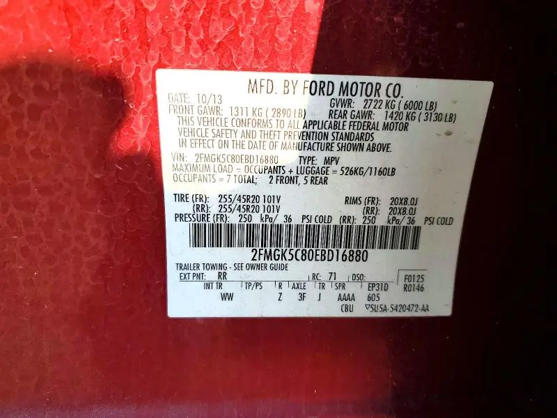 2014 FORD FLEX SEL  