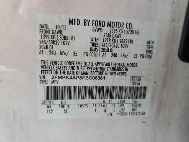 2015 FORD EDGE SPORT  