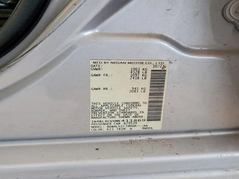 2021 NISSAN ALTIMA SR  