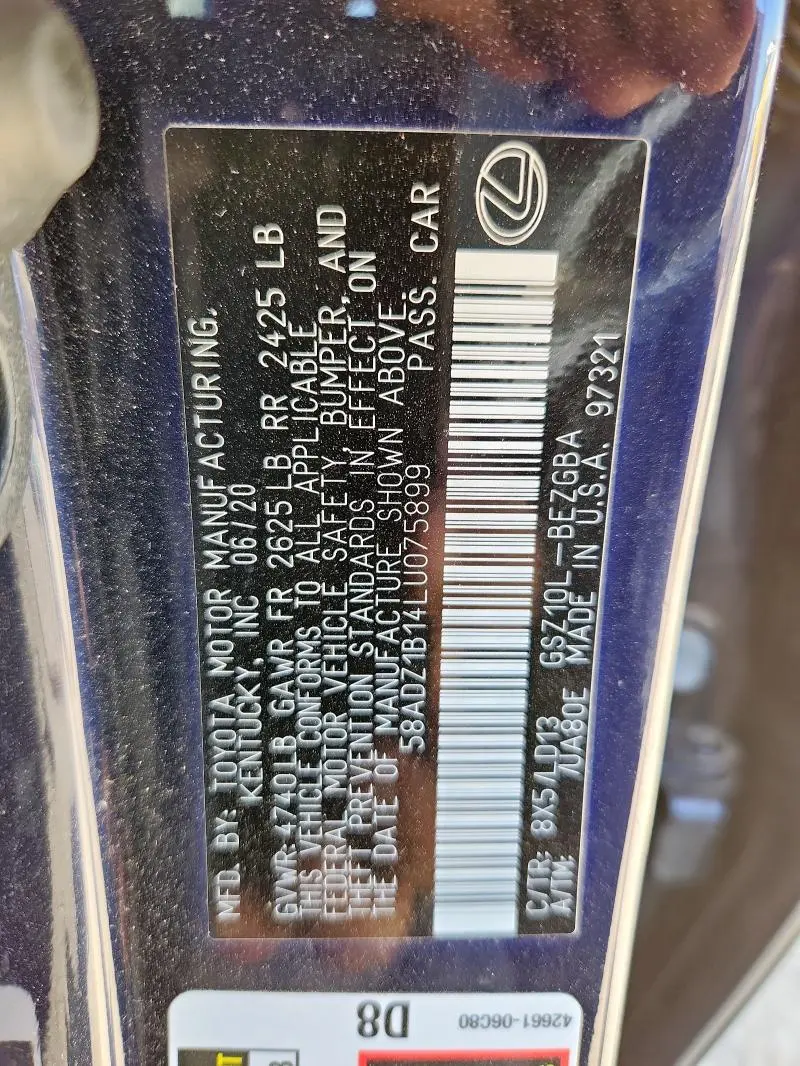 2020 LEXUS ES 350