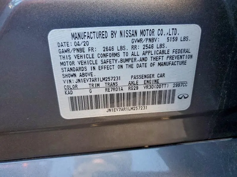 2020 INFINITI Q50 PURE  