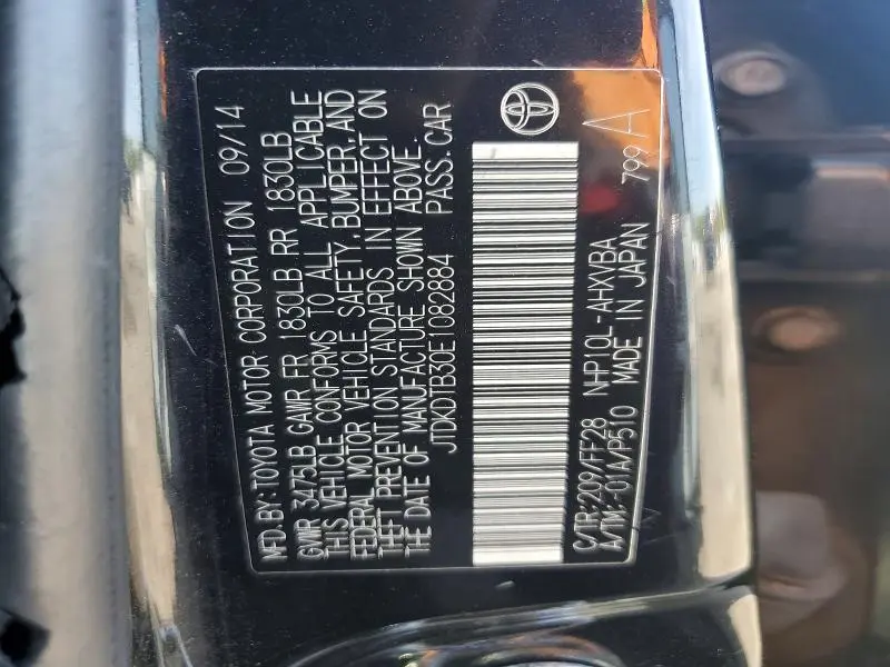 2014 TOYOTA PRIUS C TWO  