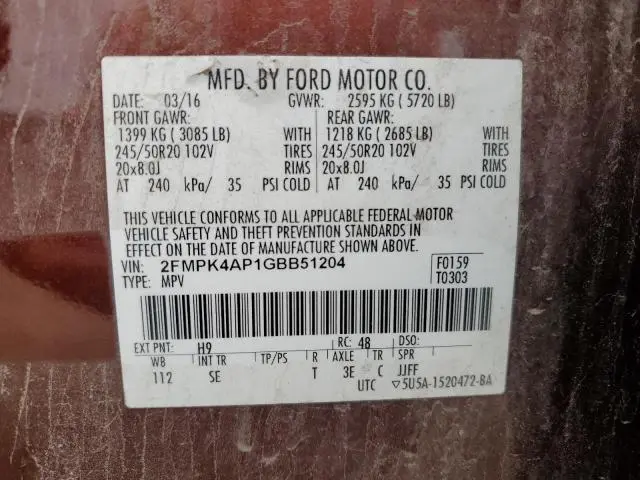 2016 FORD EDGE SPORT  