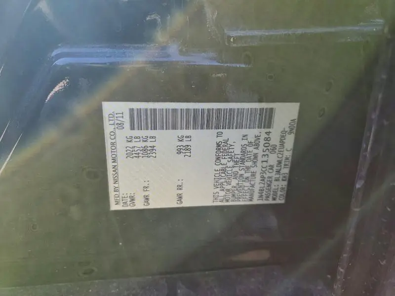 2012 NISSAN ALTIMA SR  