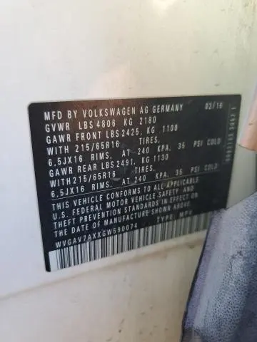 2016 VOLKSWAGEN TIGUAN S  