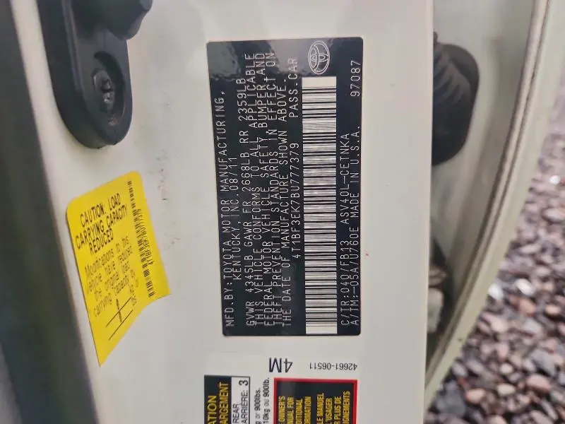 2011 TOYOTA CAMRY BASE  