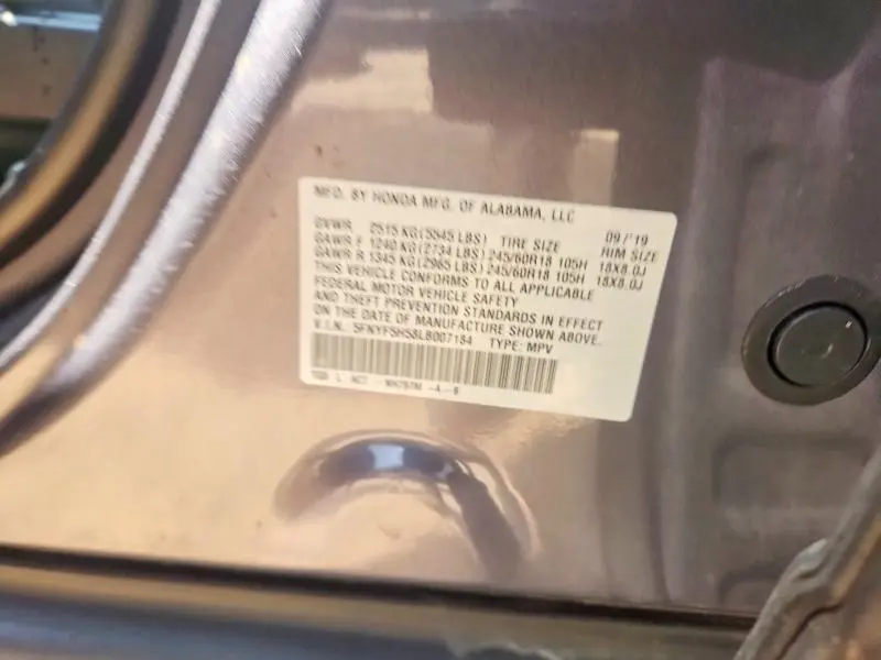 2020 HONDA PILOT EXL  
