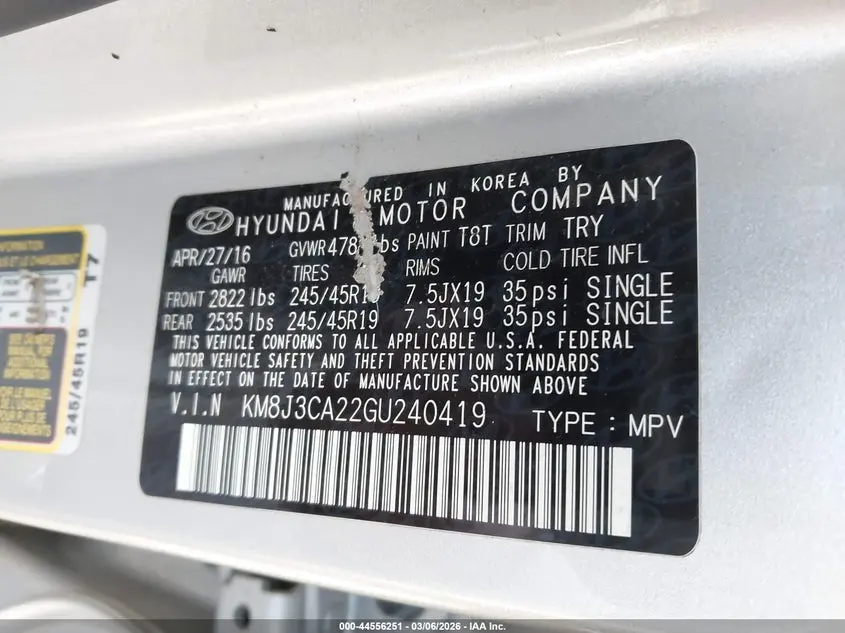 2016 HYUNDAI TUCSON LIMITED