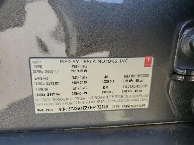 2017 TESLA MODEL S   