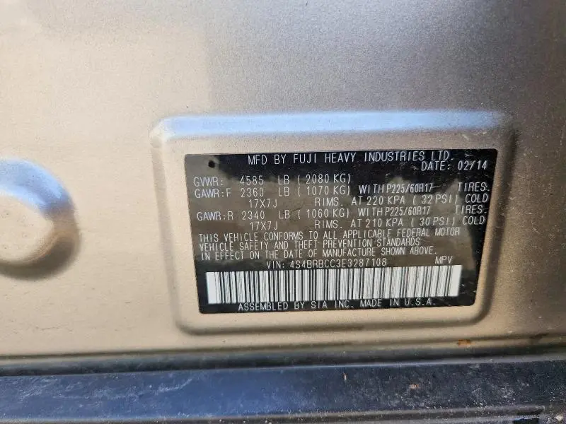 2014 SUBARU OUTBACK 2.5I PREMIUM  
