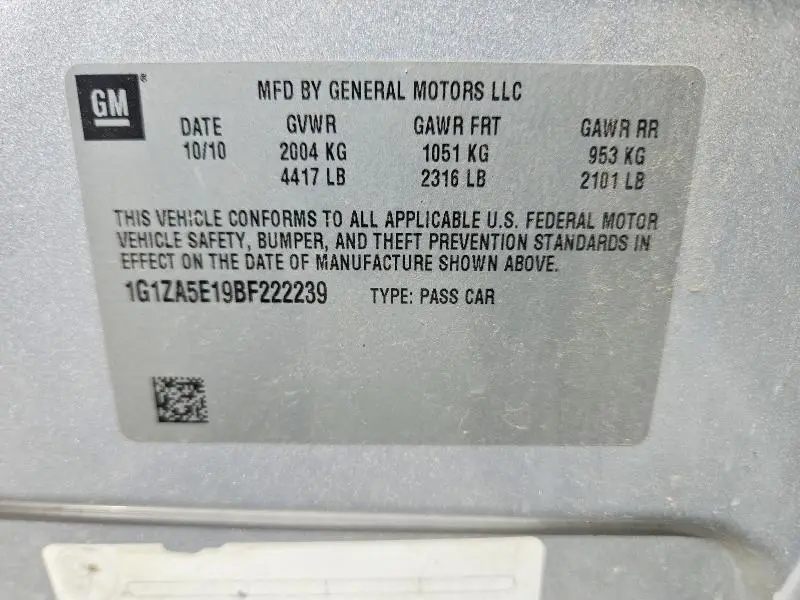 2011 CHEVROLET MALIBU LS  