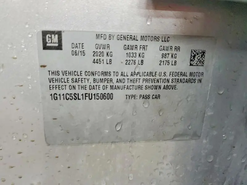 2015 CHEVROLET MALIBU 1LT  
