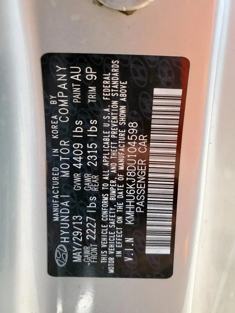 2013 HYUNDAI GENESIS COUPE 3.8L  